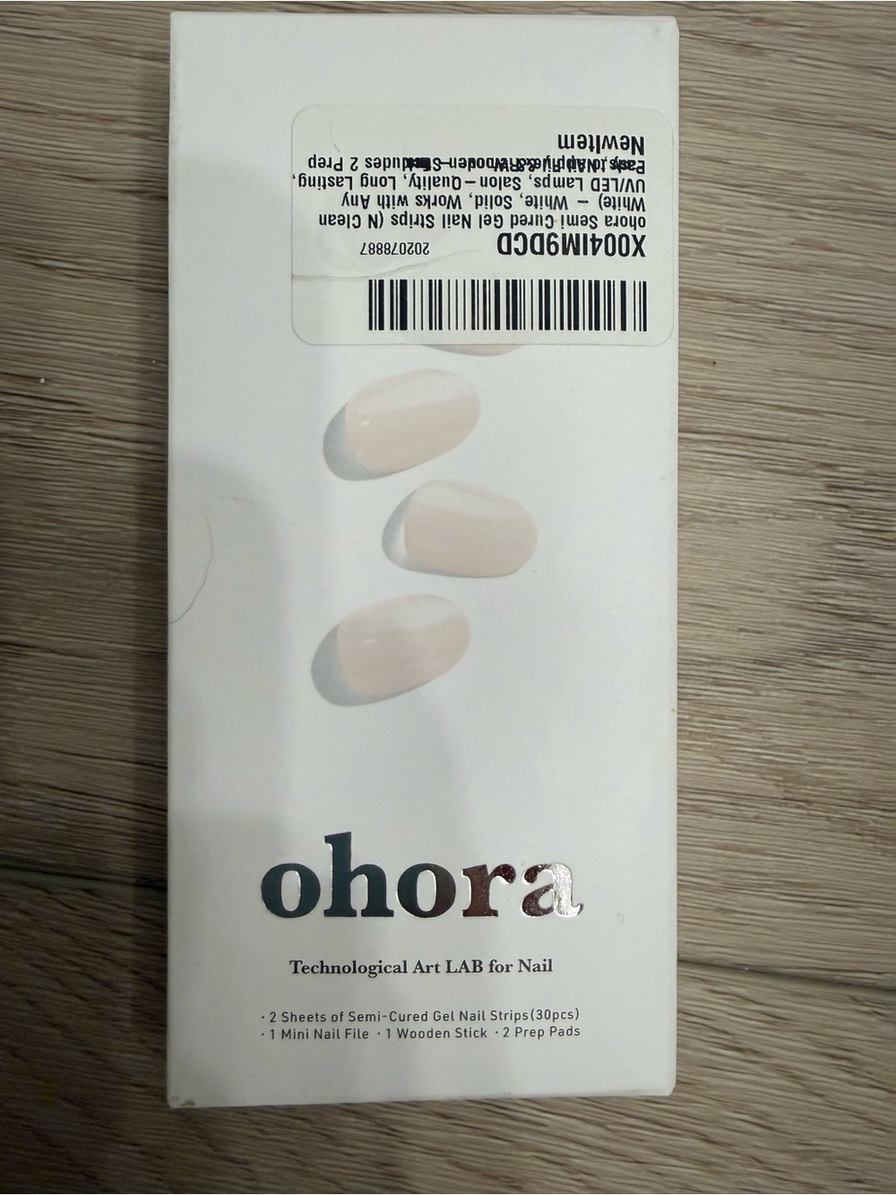 ohora Semi-Cured Gel Nail Strips – White Cream